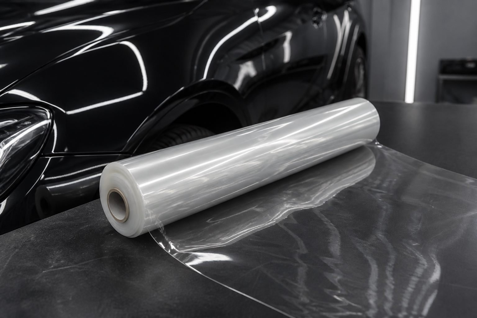 Clear PPF roll ready for professional install